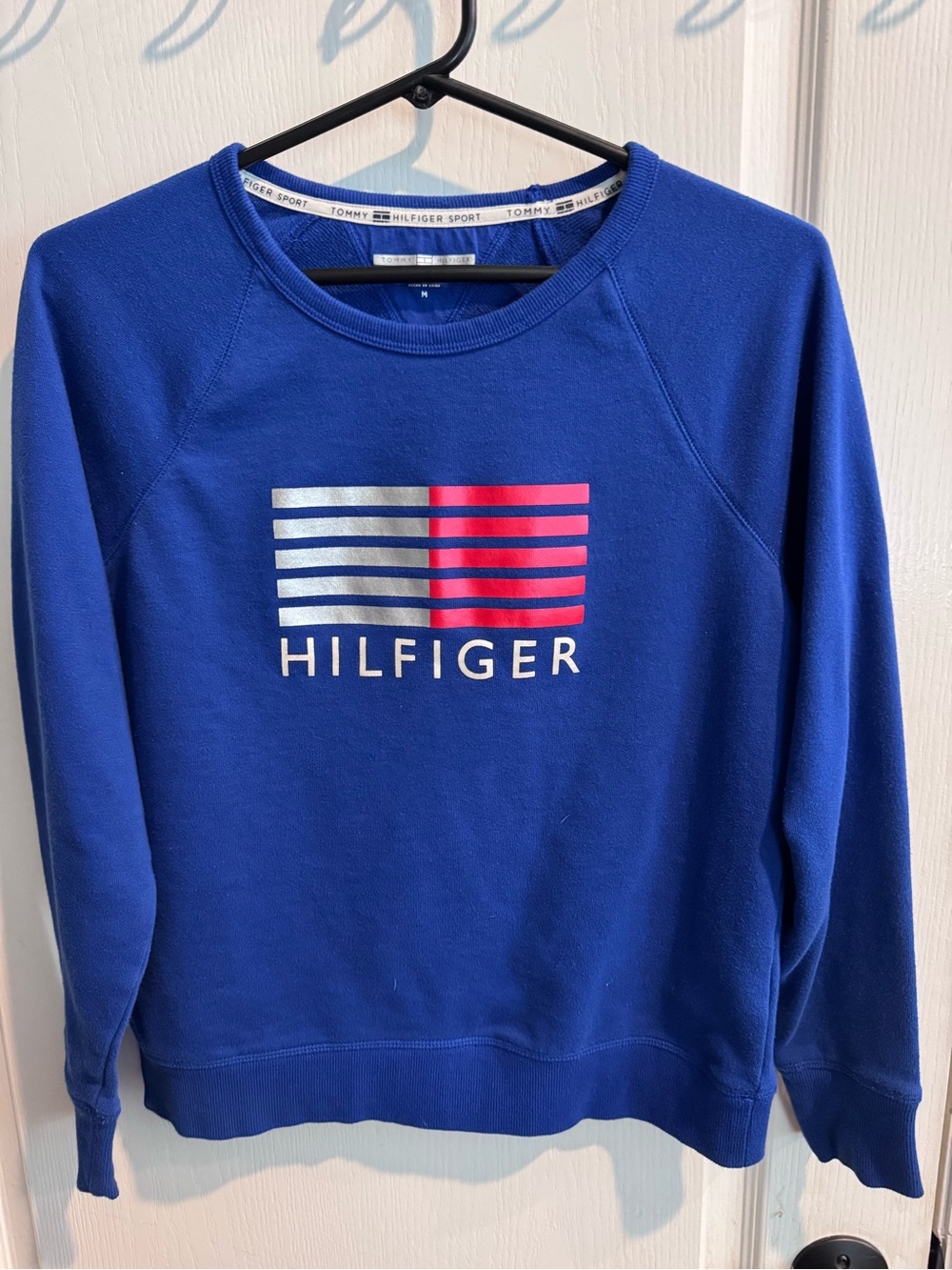 Tommy Hilfiger Royal Blue Crewneck with Silver and Red Logo